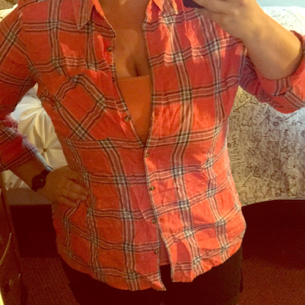 MAURICES boyfriend shirt with distress detail